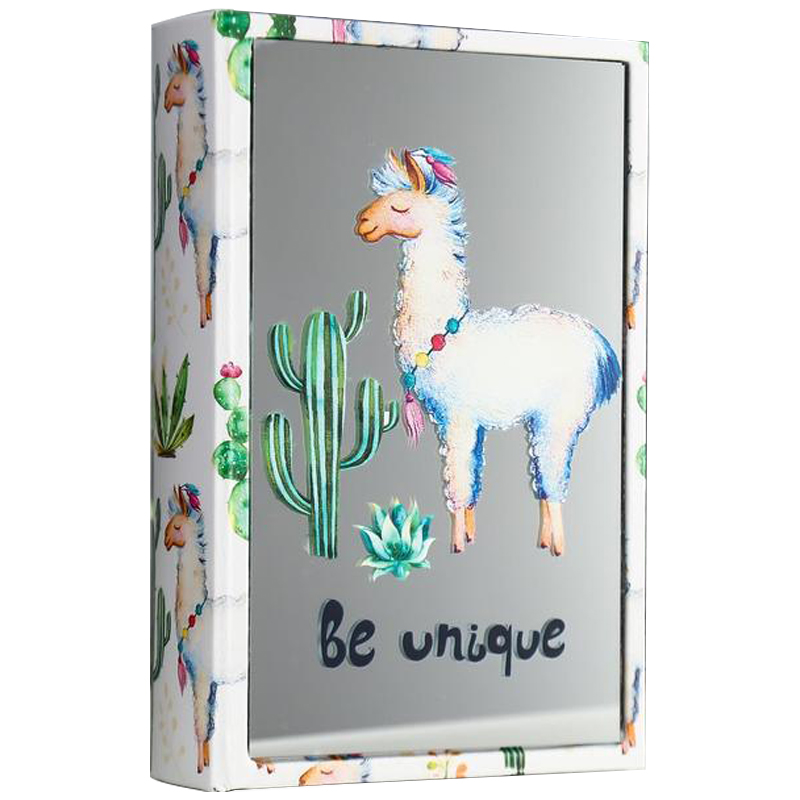 Шкатулка-книга Funny Llama and Cactus Mirror Book Box Мульти Белый Шкатулка-книга Funny Llama and Cactus Mirror Book Box Мульти Белый в Грозном | Loft Concept