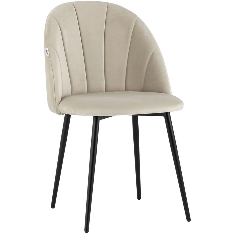 Стул Balsari S Chair Молочный Велюр Черные ножки Молочный Черный Стул Balsari S Chair Молочный Велюр Черные ножки Молочный Черный в Грозном | Loft Concept