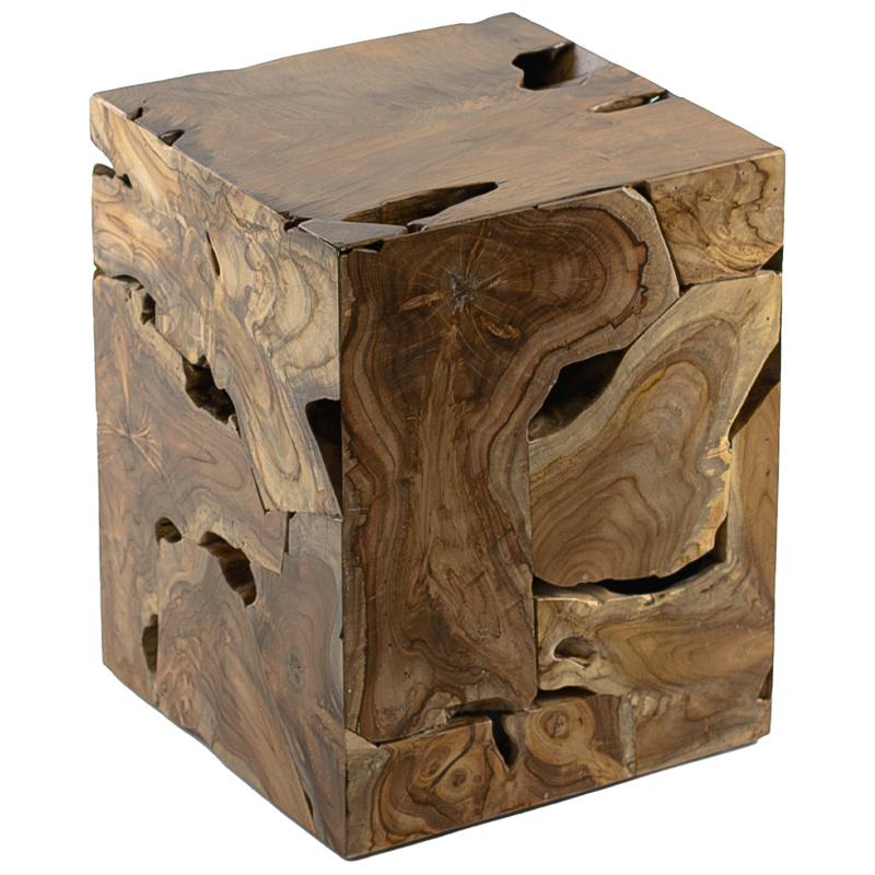 Приставной стол Wooden Cube Side Table Коричневый Приставной стол Wooden Cube Side Table Коричневый в Грозном | Loft Concept