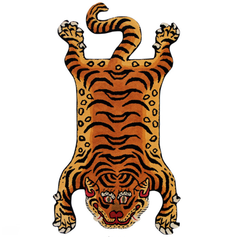 Ковер Тибетский тигр Tibetan Tiger Rug Оранжевый Коричневый Ковер Тибетский тигр Tibetan Tiger Rug Оранжевый Коричневый в Грозном | Loft Concept