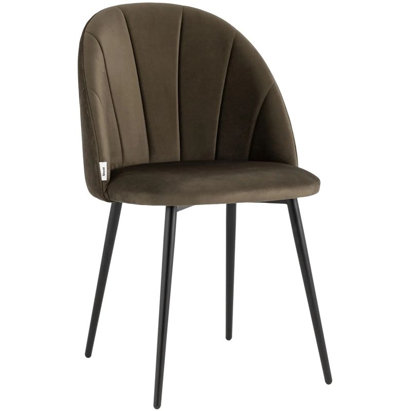 Стул Balsari S Chair Коричневый велюр Коричневый Черный Стул Balsari S Chair Коричневый велюр Коричневый Черный в Грозном | Loft Concept