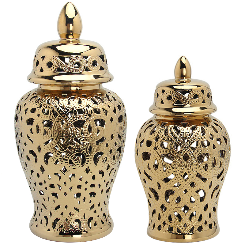 Ваза с крышкой Golden Interlacing Vase Золотой Ваза с крышкой Golden Interlacing Vase Золотой в Грозном | Loft Concept