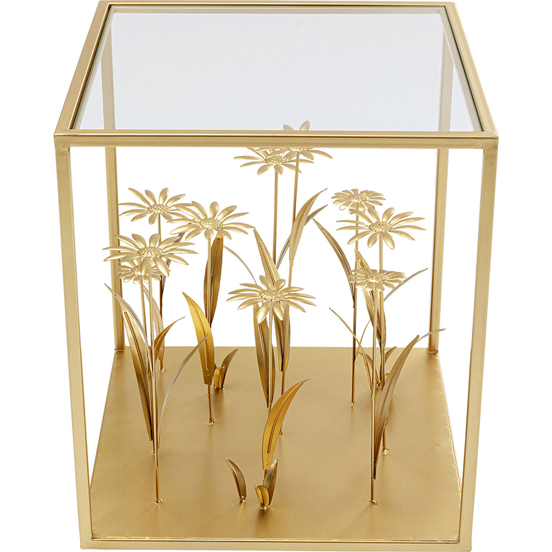 Приставной стол Golden Flowers Золотой Прозрачный Приставной стол Golden Flowers Золотой Прозрачный в Грозном | Loft Concept