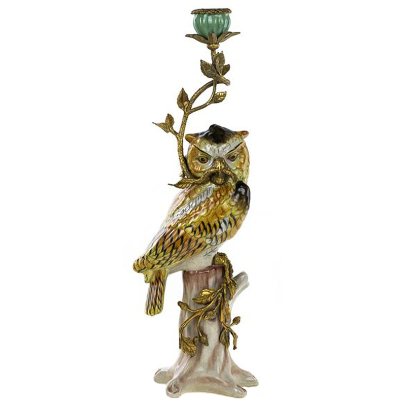 Подсвечник Owl Bronze Branch Candlestick Бронза Желтый Коричневый Подсвечник Owl Bronze Branch Candlestick Бронза Желтый Коричневый в Грозном | Loft Concept