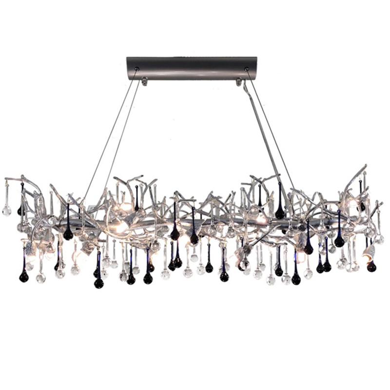 Люстра Waterfall Chandelier Crystal Silver Drops Серебряный Прозрачный Люстра Waterfall Chandelier Crystal Silver Drops Серебряный Прозрачный в Грозном | Loft Concept