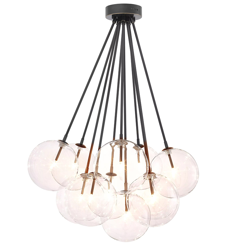 Люстра Eichholtz Ceiling Lamp Molecule Bronze Прозрачное Стекло Темная бронза Люстра Eichholtz Ceiling Lamp Molecule Bronze Прозрачное Стекло Темная бронза в Грозном | Loft Concept