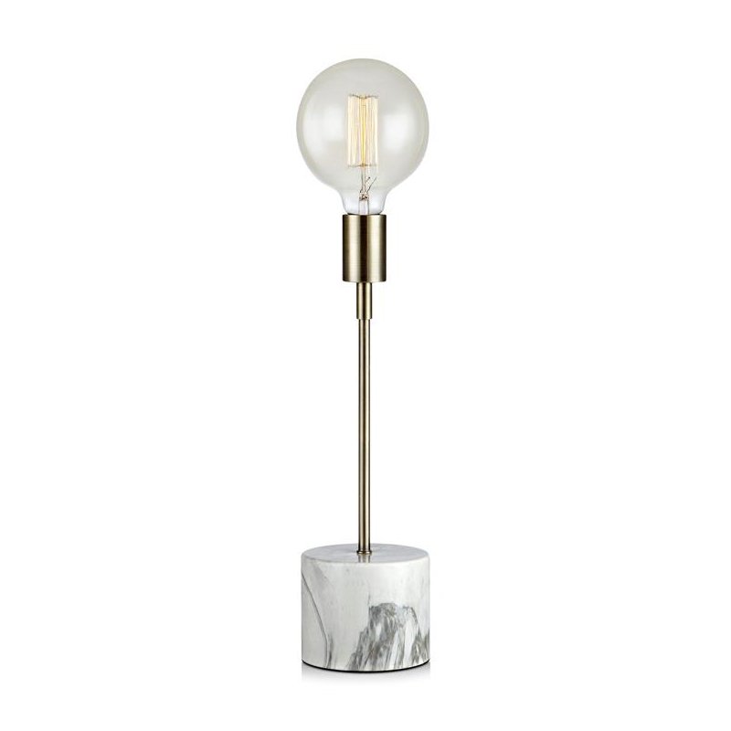 Настольная лампа Marble Top Brass Tall Латунь Белый Настольная лампа Marble Top Brass Tall Латунь Белый в Грозном | Loft Concept