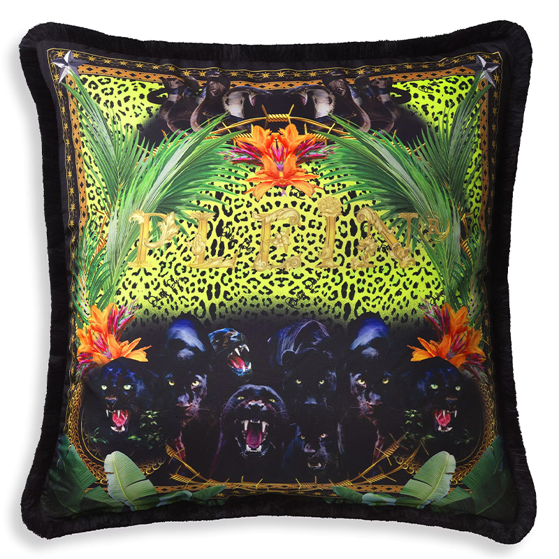 Подушка Philipp Plein Cushion Silk Jungle 70 x 70 Черный Мульти Подушка Philipp Plein Cushion Silk Jungle 70 x 70 Черный Мульти в Грозном | Loft Concept