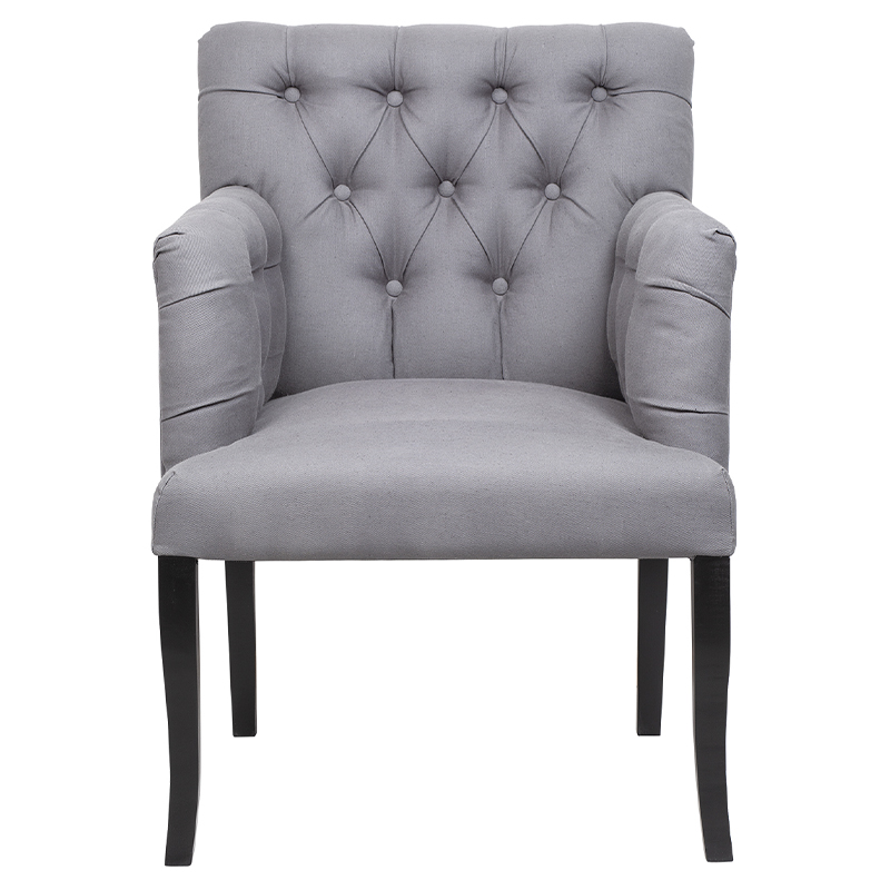 Кресло Addison Chic Armchair grey flax Серый Черный Кресло Addison Chic Armchair grey flax Серый Черный в Грозном | Loft Concept