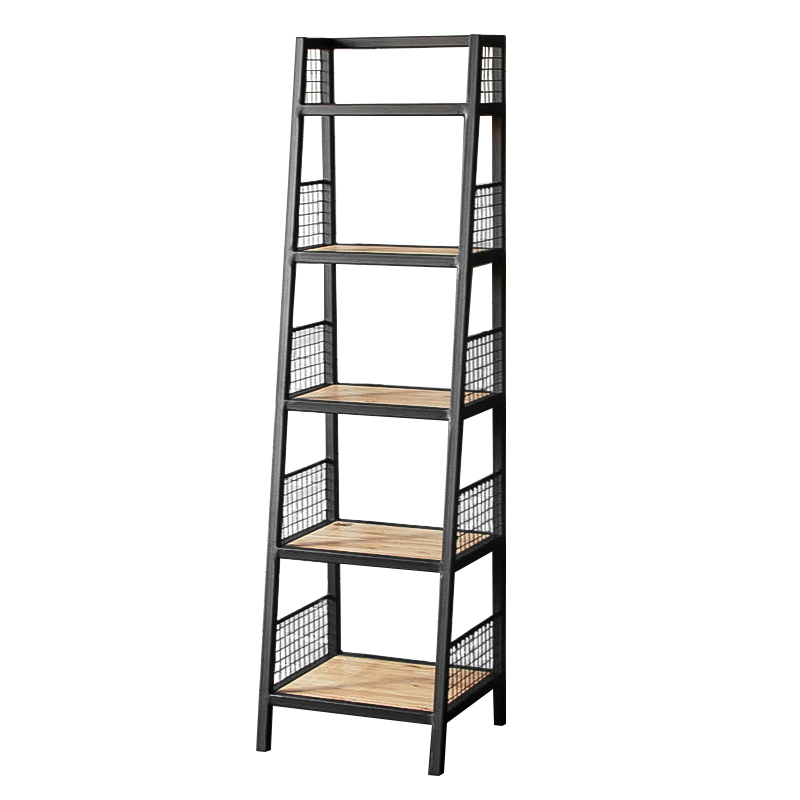 Стеллаж Kiyan Black Industrial Metal Rust Rack Черный Древесина в Грозном | Loft Concept 