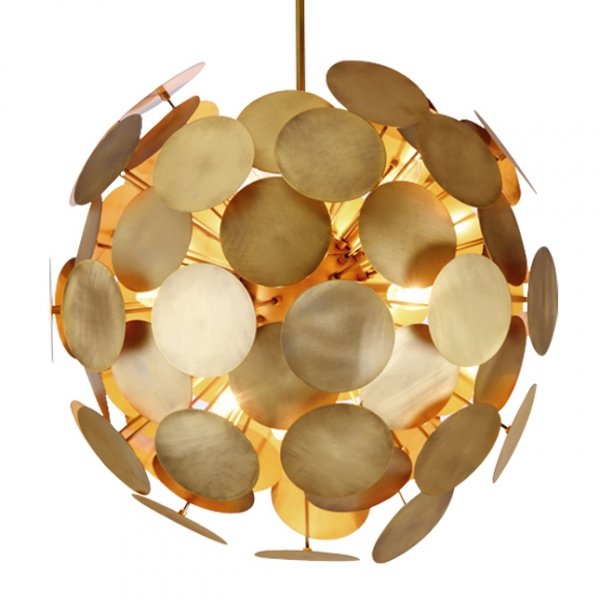 Люстра Metal Disc Chandelier Латунь Люстра Metal Disc Chandelier Латунь в Грозном | Loft Concept