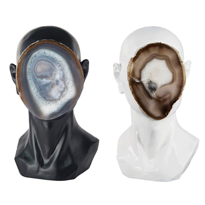 Статуэтка Agate Face Черный Белый Статуэтка Agate Face Черный Белый в Грозном | Loft Concept