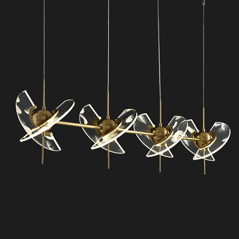 Люстра FLY Chandelier line Латунь Прозрачный Люстра FLY Chandelier line Латунь Прозрачный в Грозном | Loft Concept