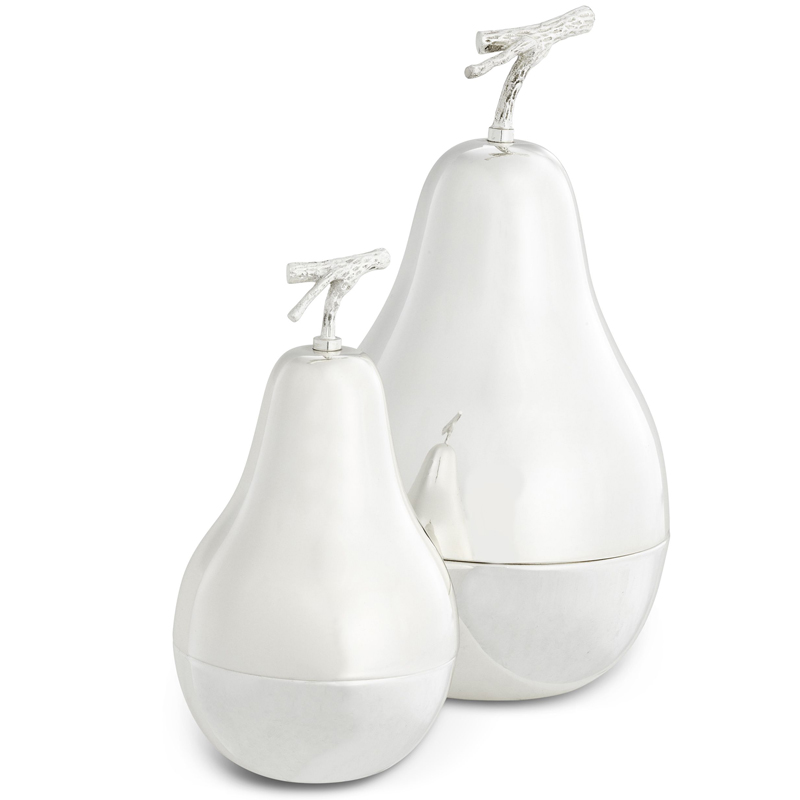 Комплект шкатулок Eichholtz Box Pear Set of 2 Silver Серебряный Комплект шкатулок Eichholtz Box Pear Set of 2 Silver Серебряный в Грозном | Loft Concept
