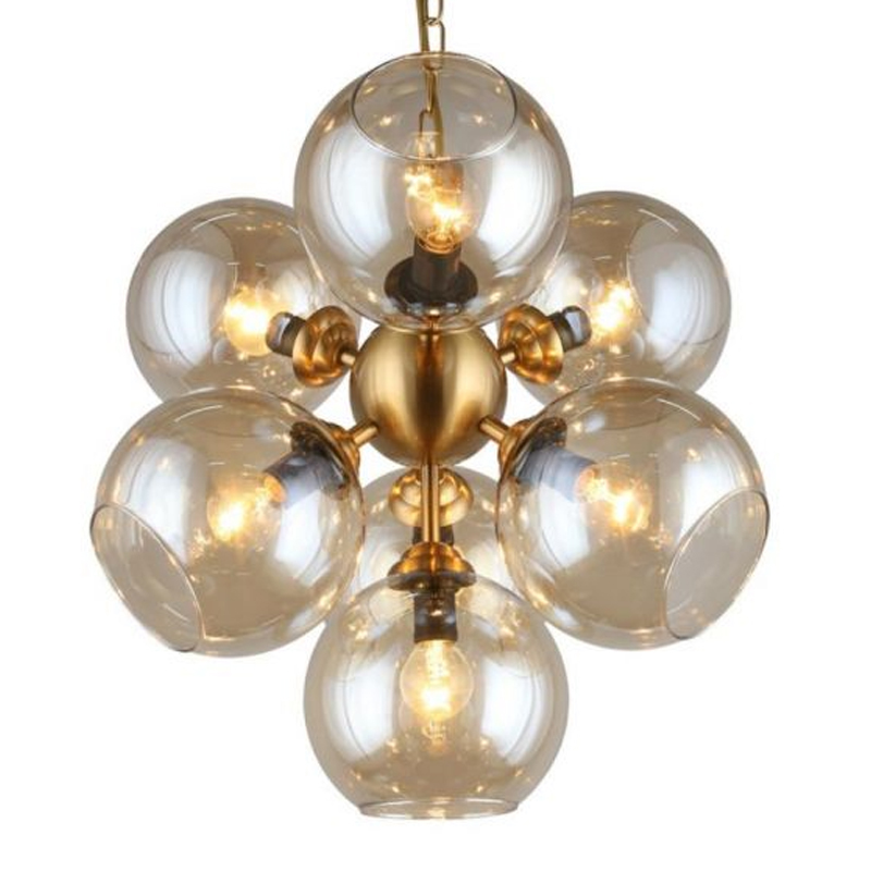 Люстра с дымчатым стеклом Bubble Glass Bronze Дымчатый (Smoke) Бронза Люстра с дымчатым стеклом Bubble Glass Bronze Дымчатый (Smoke) Бронза в Грозном | Loft Concept