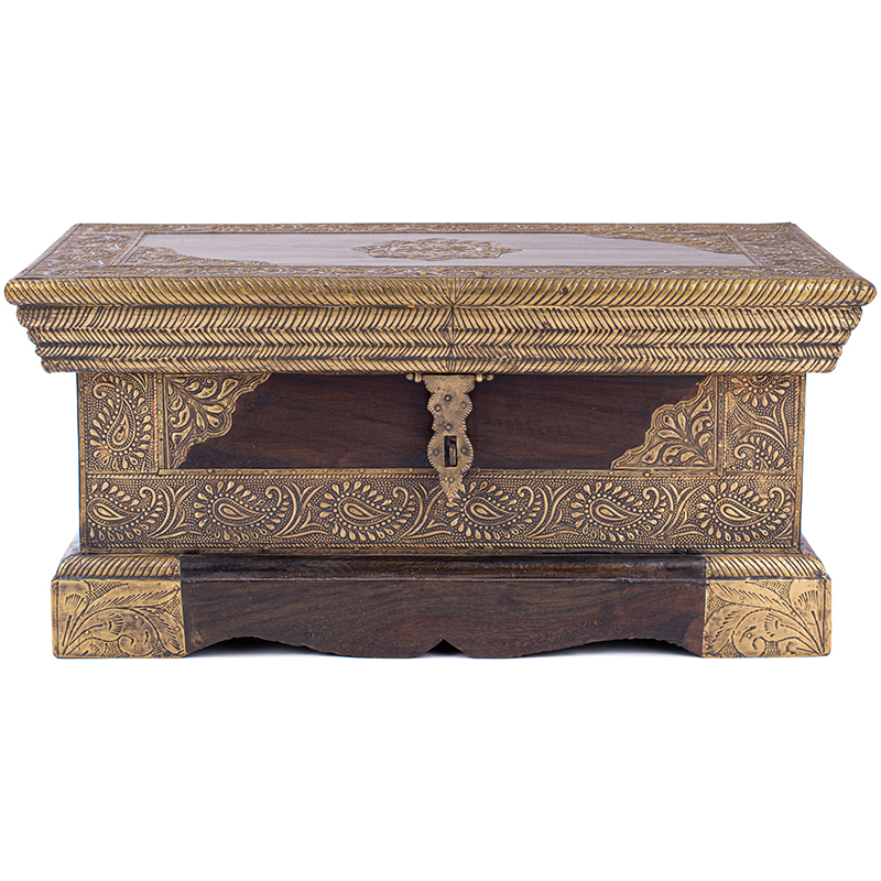 Сундук Wooden Inlaid Chest Коричневый Латунь Сундук Wooden Inlaid Chest Коричневый Латунь в Грозном | Loft Concept