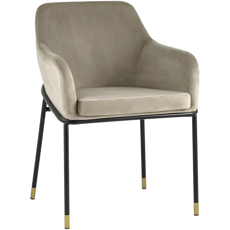 Стул Sandra Chair Велюр цвет Шампань Шампань Черный Стул Sandra Chair Велюр цвет Шампань Шампань Черный в Грозном | Loft Concept