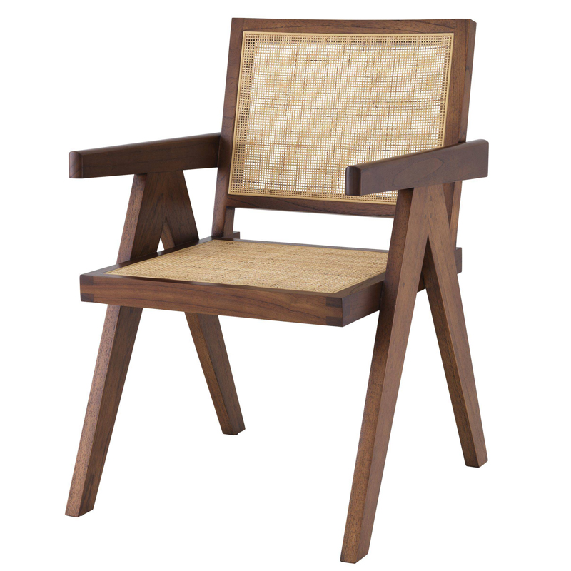 Стул Eichholtz Dining Chair Aristide brown Коричневый Бежевый Стул Eichholtz Dining Chair Aristide brown Коричневый Бежевый в Грозном | Loft Concept