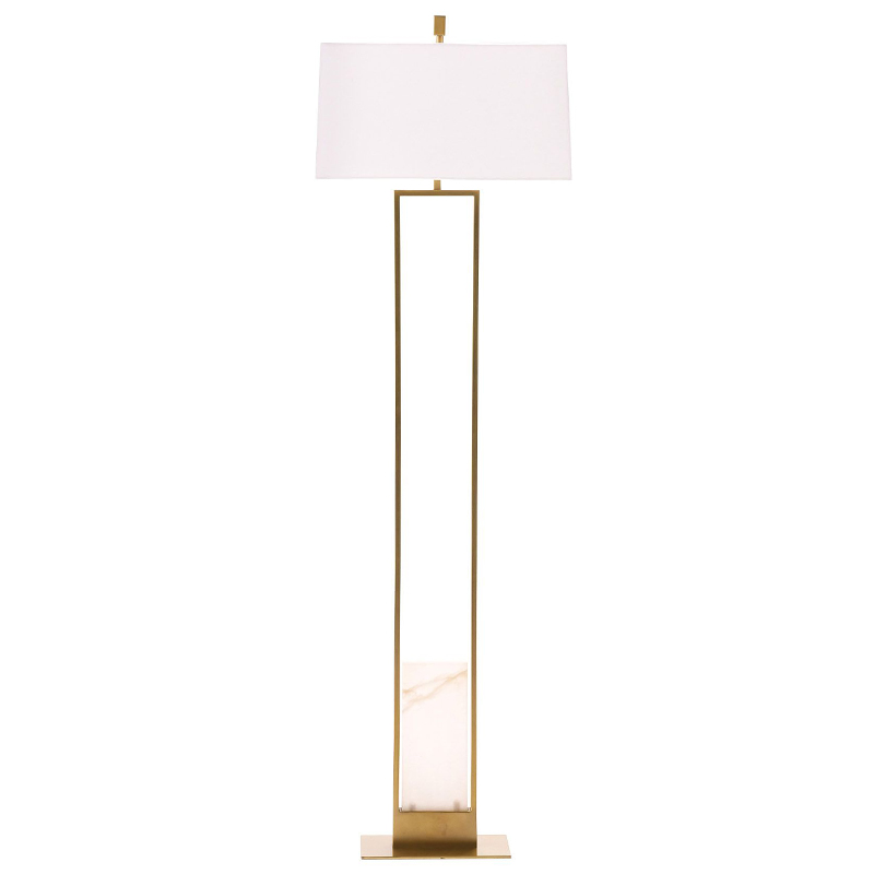 Торшер Arteriors MARKHAM FLOOR LAMP Brass Латунь Белый Торшер Arteriors MARKHAM FLOOR LAMP Brass Латунь Белый в Грозном | Loft Concept