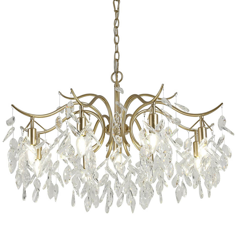 Люстра Hanging Crystal Leaves Chandelier 83 матовое золото Прозрачный (Transparent) Люстра Hanging Crystal Leaves Chandelier 83 матовое золото Прозрачный (Transparent) в Грозном | Loft Concept