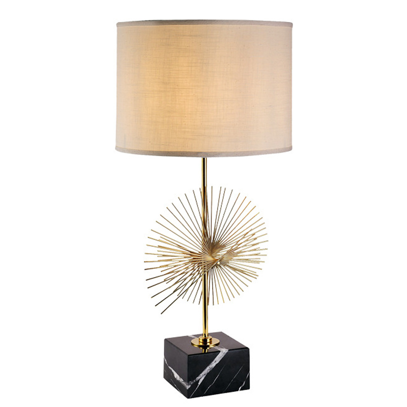 Настольная лампа Troels Table Lamp Белый Черный Латунь Настольная лампа Troels Table Lamp Белый Черный Латунь в Грозном | Loft Concept