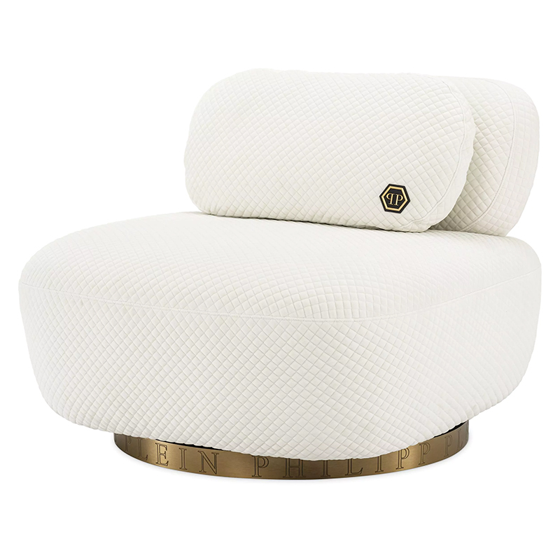 Кресло Philipp Plein Chair Signature White Белый Золотой Кресло Philipp Plein Chair Signature White Белый Золотой в Грозном | Loft Concept