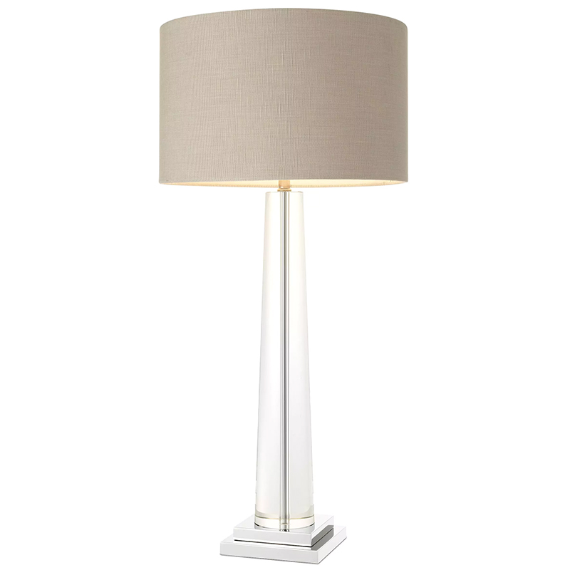 Настольная лампа Eichholtz Table Lamp Oasis Прозрачное Стекло Бежево-серый Никель Настольная лампа Eichholtz Table Lamp Oasis Прозрачное Стекло Бежево-серый Никель в Грозном | Loft Concept