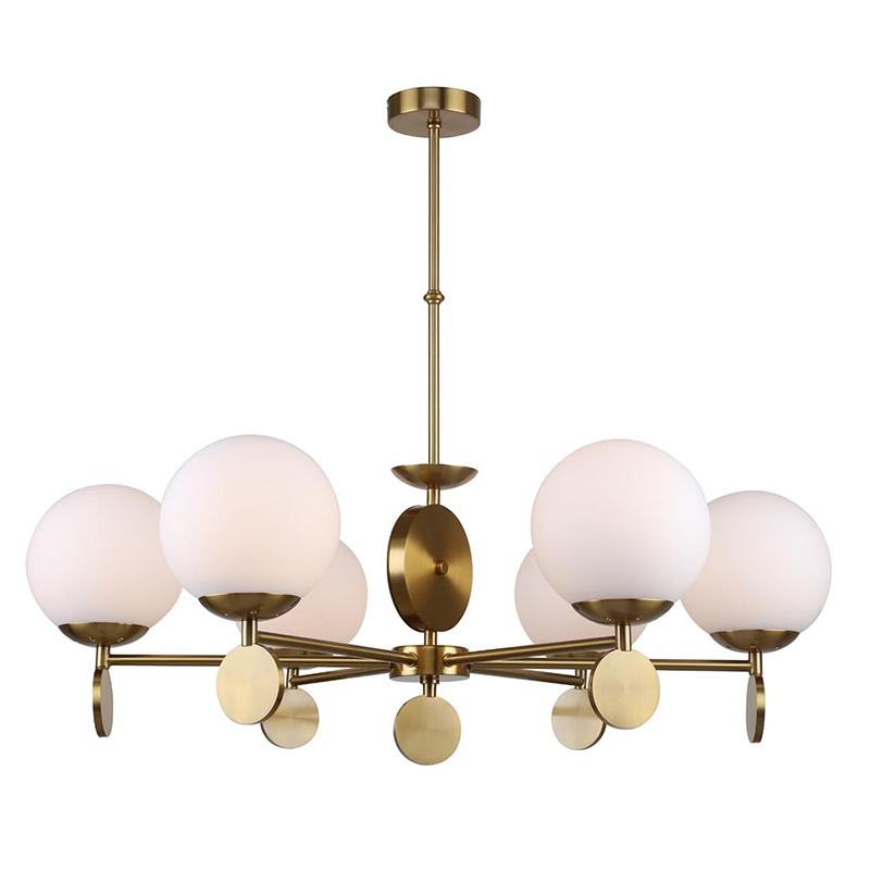 Люстра Kyran Chandelier Bronze 6 Бронза Белый Люстра Kyran Chandelier Bronze 6 Бронза Белый в Грозном | Loft Concept