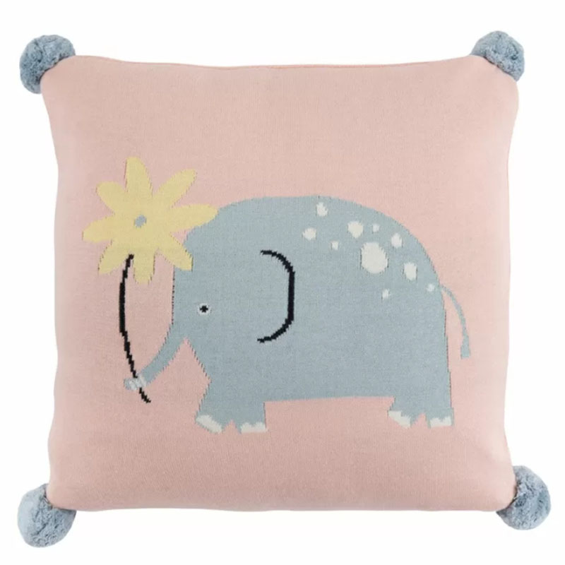 Подушка с помпонами Blue Elephant Мульти Подушка с помпонами Blue Elephant Мульти в Грозном | Loft Concept