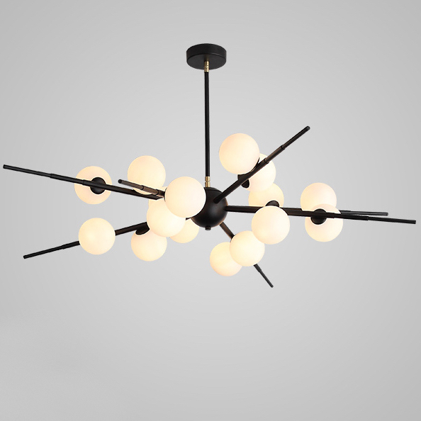 Люстра Cherry Bomb 16 balls black Черный Белый Люстра Cherry Bomb 16 balls black Черный Белый в Грозном | Loft Concept