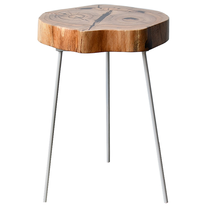 Приставной стол Lewys Industrial Metal Rust Side Table Белый Светлый дуб Приставной стол Lewys Industrial Metal Rust Side Table Белый Светлый дуб в Грозном | Loft Concept