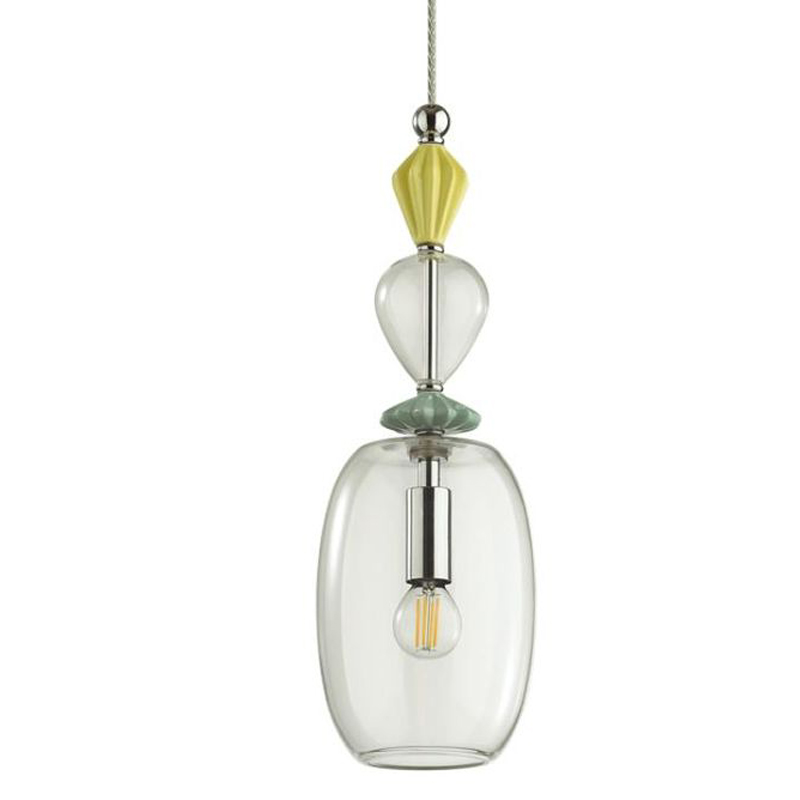 Подвесной светильник Iris Glas hanging lamp candy B chrome Прозрачное Стекло Прозрачный желтый Голубой Хром Прозрачный зеленый в Грозном | Loft Concept 