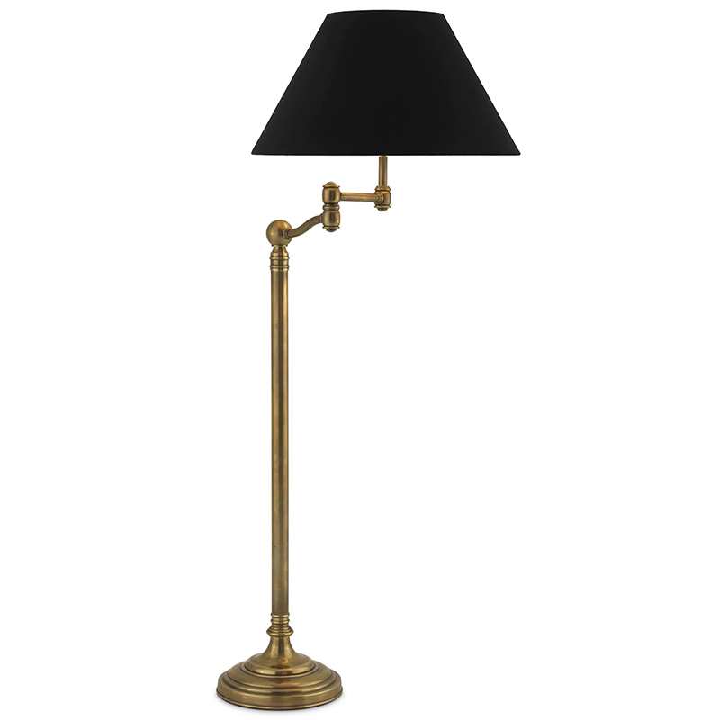 Торшер Eichholtz Floor Lamp Regis Brass Черный Винтажная латунь Торшер Eichholtz Floor Lamp Regis Brass Черный Винтажная латунь в Грозном | Loft Concept
