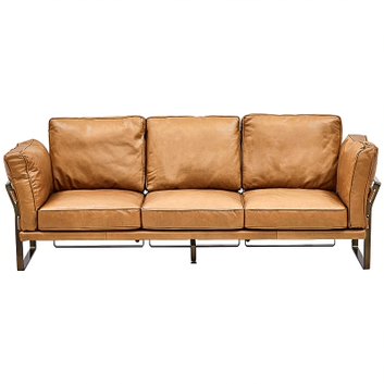 Диван кожаный Didier Beige Leather Sofa Бежевый Диван кожаный Didier Beige Leather Sofa Бежевый в Грозном | Loft Concept