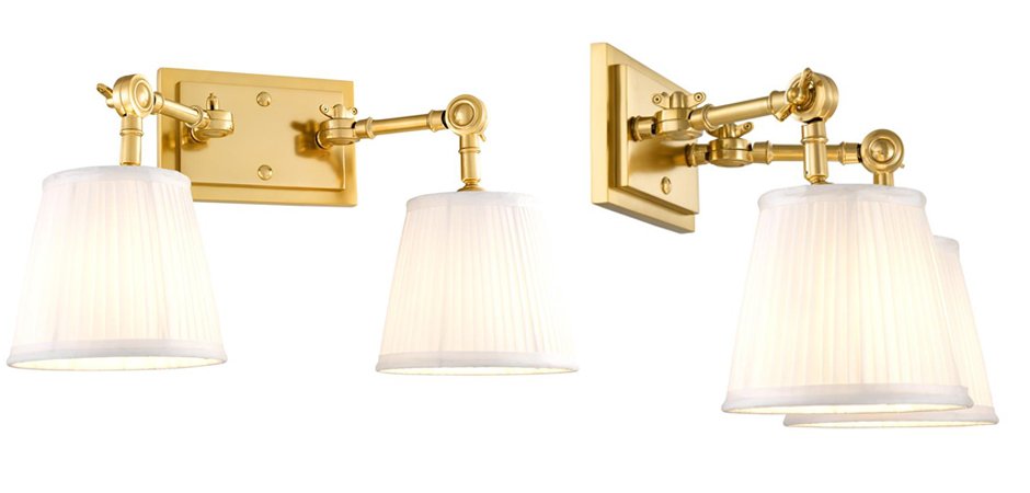 Бра Wall Lamp Wentworth Double Gold+White Бра Wall Lamp Wentworth Double Gold+White - Loft-Concept в Грозном