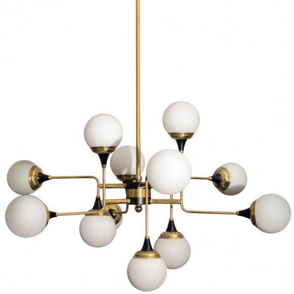Люстра Ball Valley Random Chandelier Белый Латунь Черный Люстра Ball Valley Random Chandelier Белый Латунь Черный в Грозном | Loft Concept