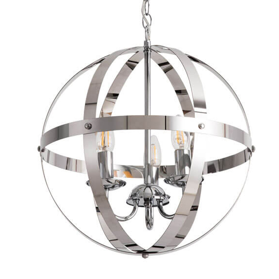 Люстра Metal Stripes Ball Хром Люстра Metal Stripes Ball Хром в Грозном | Loft Concept