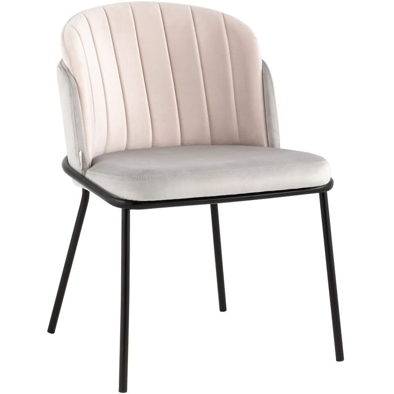 Стул Penelope Chair Металлические Ножки Светло-Розовый велюр Светло-серый Розовый пастельный Черный в Грозном | Loft Concept 