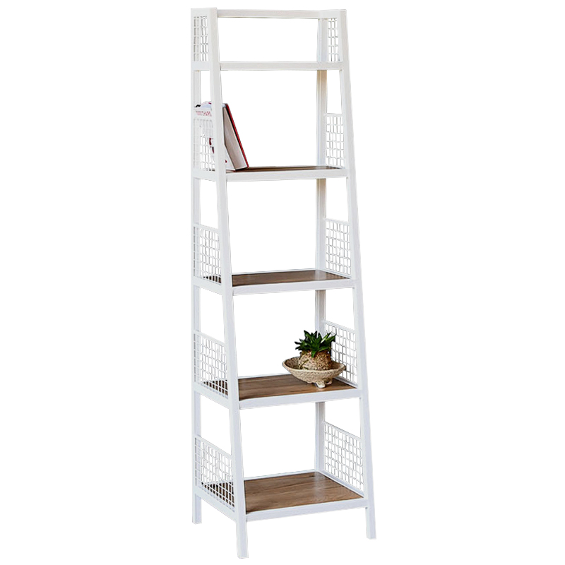 Стеллаж Kiyan Industrial Metal Rust Rack Белый Древесина Стеллаж Kiyan Industrial Metal Rust Rack Белый Древесина в Грозном | Loft Concept