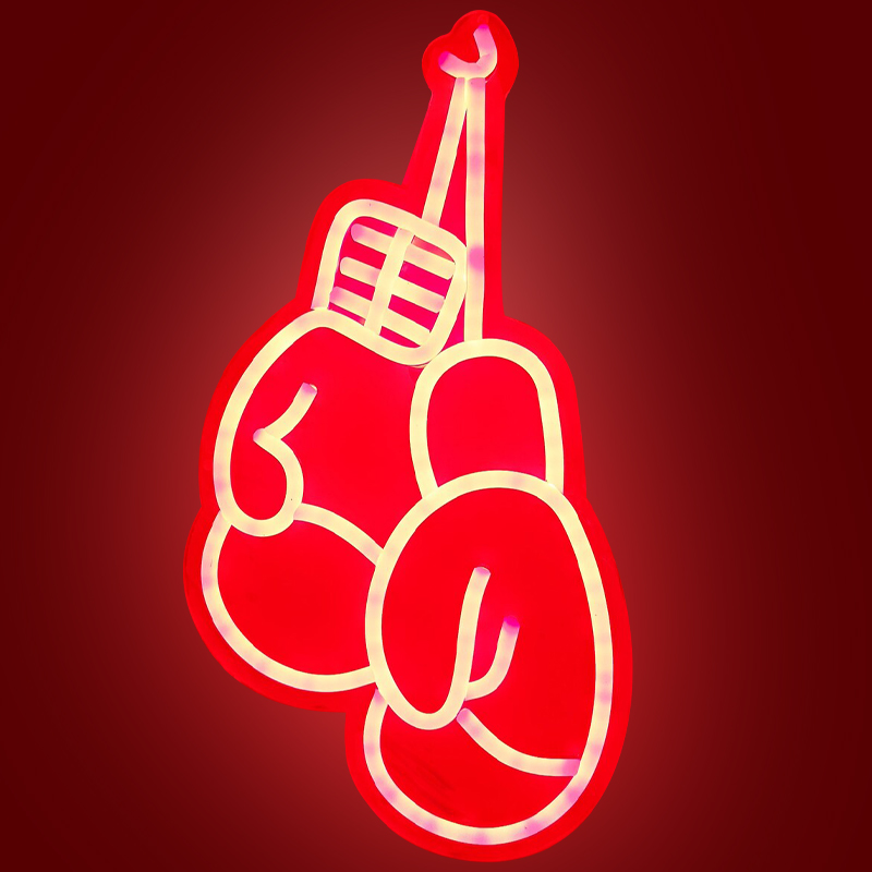 Неоновая настенная лампа Boxing Gloves Neon Wall Lamp Красный Неоновая настенная лампа Boxing Gloves Neon Wall Lamp Красный в Грозном | Loft Concept