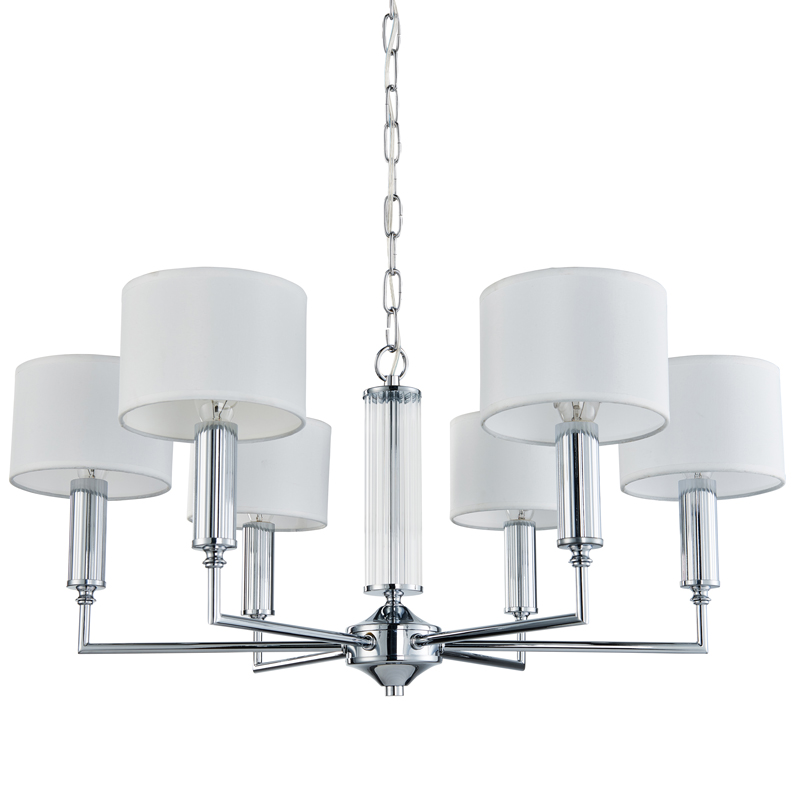 Люстра Laurent Chandelier white 66 Хром Белый Прозрачный Люстра Laurent Chandelier white 66 Хром Белый Прозрачный в Грозном | Loft Concept