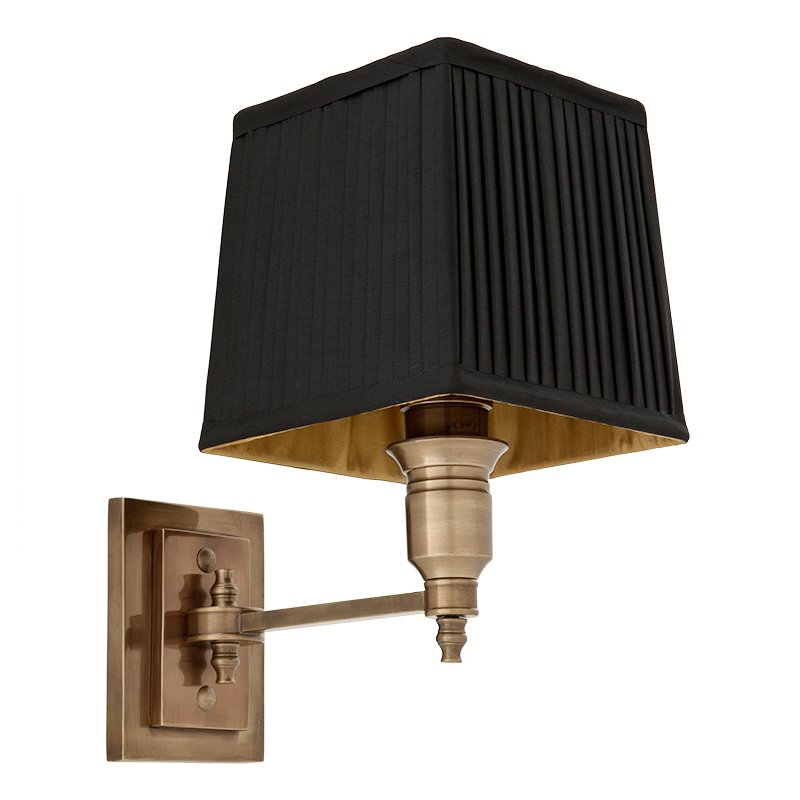 Бра Wall Lamp Lexington Single Brass+Black Латунь Античная полированная Черный Бра Wall Lamp Lexington Single Brass+Black Латунь Античная полированная Черный в Грозном | Loft Concept