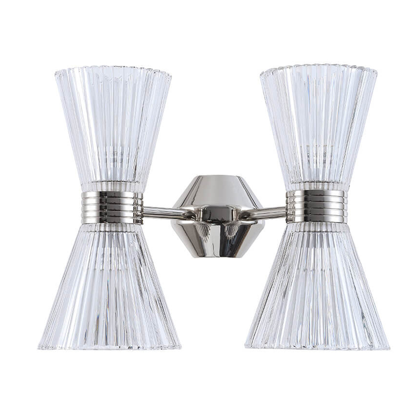 Бра Glass Horn Light matt nickel 4 Никель Сатин Прозрачное Стекло Бра Glass Horn Light matt nickel 4 Никель Сатин Прозрачное Стекло в Грозном | Loft Concept