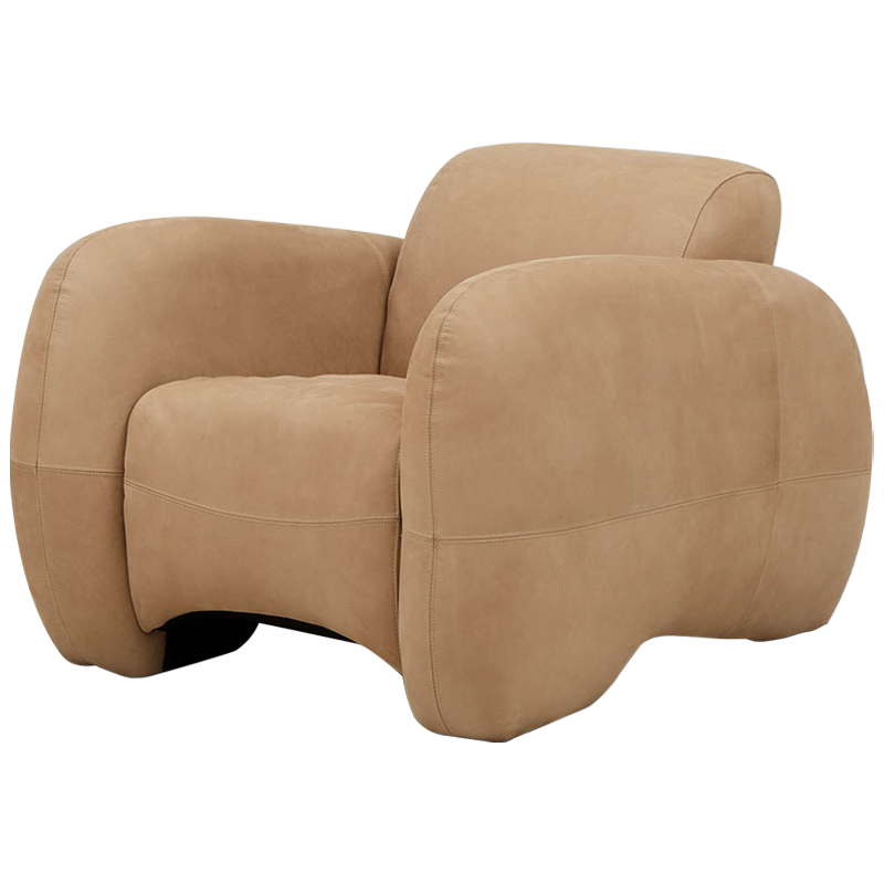 Кресло Bruno Cozy Leather Armchair Песочный Кресло Bruno Cozy Leather Armchair Песочный в Грозном | Loft Concept