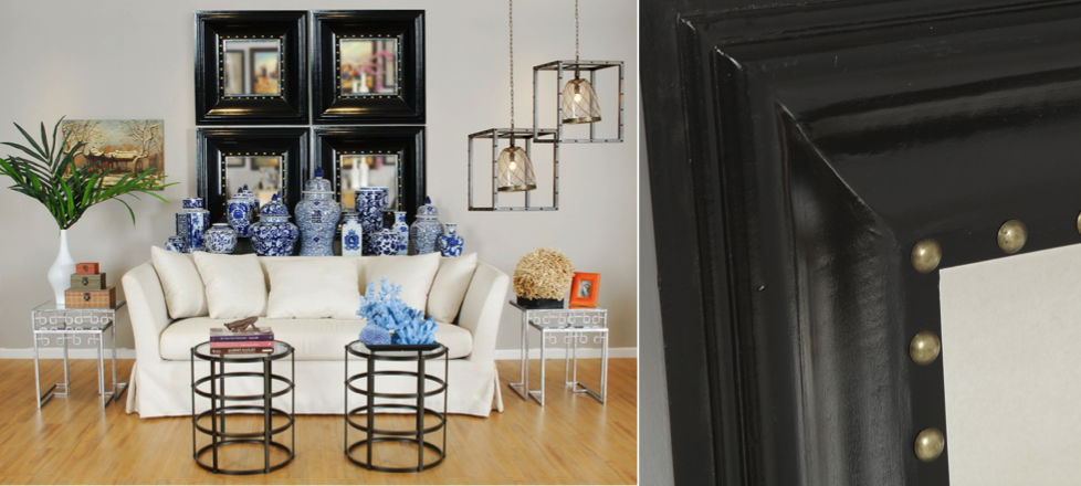 Зеркало настенное состаренное Black Foursquare Зеркало настенное состаренное Black Foursquare - Loft-Concept в Грозном