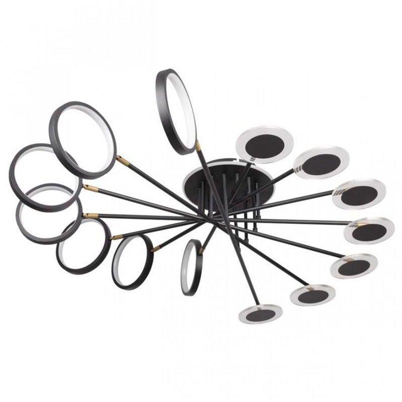 Люстра светодиодная BENDIK LIGHTING Black 14 плафонов Черный Прозрачный Люстра светодиодная BENDIK LIGHTING Black 14 плафонов Черный Прозрачный в Грозном | Loft Concept
