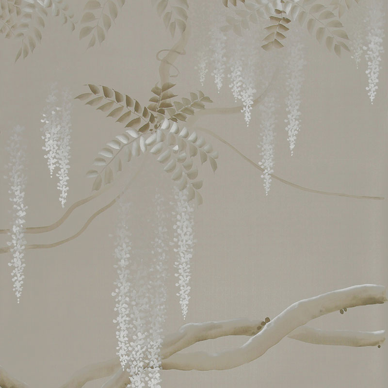 Обои ручная роспись Wisteria Limewash on Lead Grey dyed silk Обои ручная роспись Wisteria Limewash on Lead Grey dyed silk в Грозном | Loft Concept