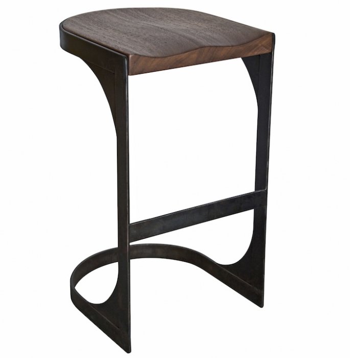 Барный стул Industrial Loft Modern Wood Bar Stool Черный Коричневый в Грозном | Loft Concept 