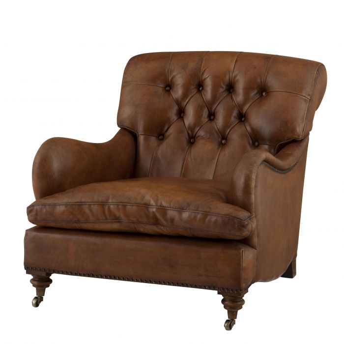 Кресло Eichholtz Chair Caledonian Коричневый Латунь Античная полированная Кресло Eichholtz Chair Caledonian Коричневый Латунь Античная полированная в Грозном | Loft Concept