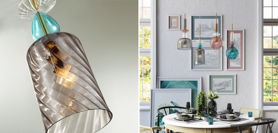 Подвесной Geometry Glass Голубой - фото №1